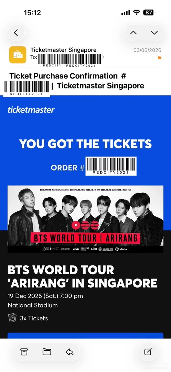 yujin_maj's tweet photo. WTS BTS Arirang in Singapore

3x Cat 6 (19 Dec)

Section 644, Row F

DM if interested

#BTS_WORLDTOUR_ARİRANG 
#BTS_WORLDTOUR_ARİRANG_SINGAPORE https://t.co/lSkMsL9Skr