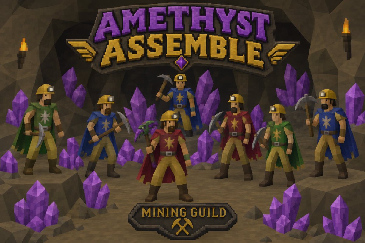 Amethystgp's tweet photo. Our target is set and our $Amethyst hands are stronger than ever 

Stand with us and take this runescape ecosystem by the horns 

Who's ready?  💜 

HzokUsQjU9jhqwGkrMJp4AYeFKjSUdmNe5u9Wxrtj5Wb https://t.co/o81Jgx4Oh2