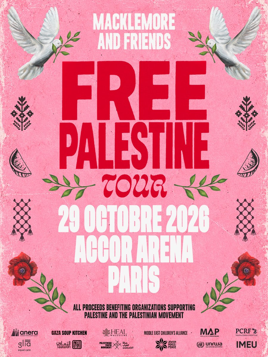 TicketmasterFR's tweet photo. #ANNONCE
Retrouvez @macklemore, accompagné de plusieurs artistes et amis, le 29 octobre à l'Accor Arena, lors de la tournée Free Palestine Tour 🌹
🎟️ https://t.co/vwOL3qDojM https://t.co/2HRjJc7gr3