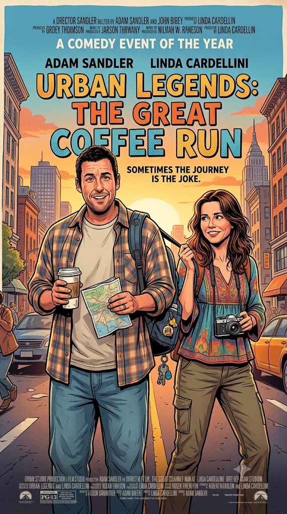 MrMovieArtist's tweet photo. #Ai #AiArt #Concept #Poster #UrbanLegends #Great #Coffee #Run #AdamSandler #LindaCardellini #Journey #Comedy #Joke #Year #Event https://t.co/LQDYCr0dyw