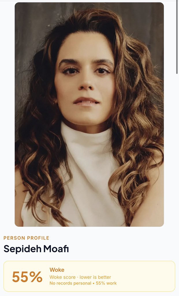 ursuchafklberry's tweet photo. everybody looking up the isitwoke website thing and apparently Fiona and sepideh have the same score 😭 https://t.co/1HKl8XkBM1