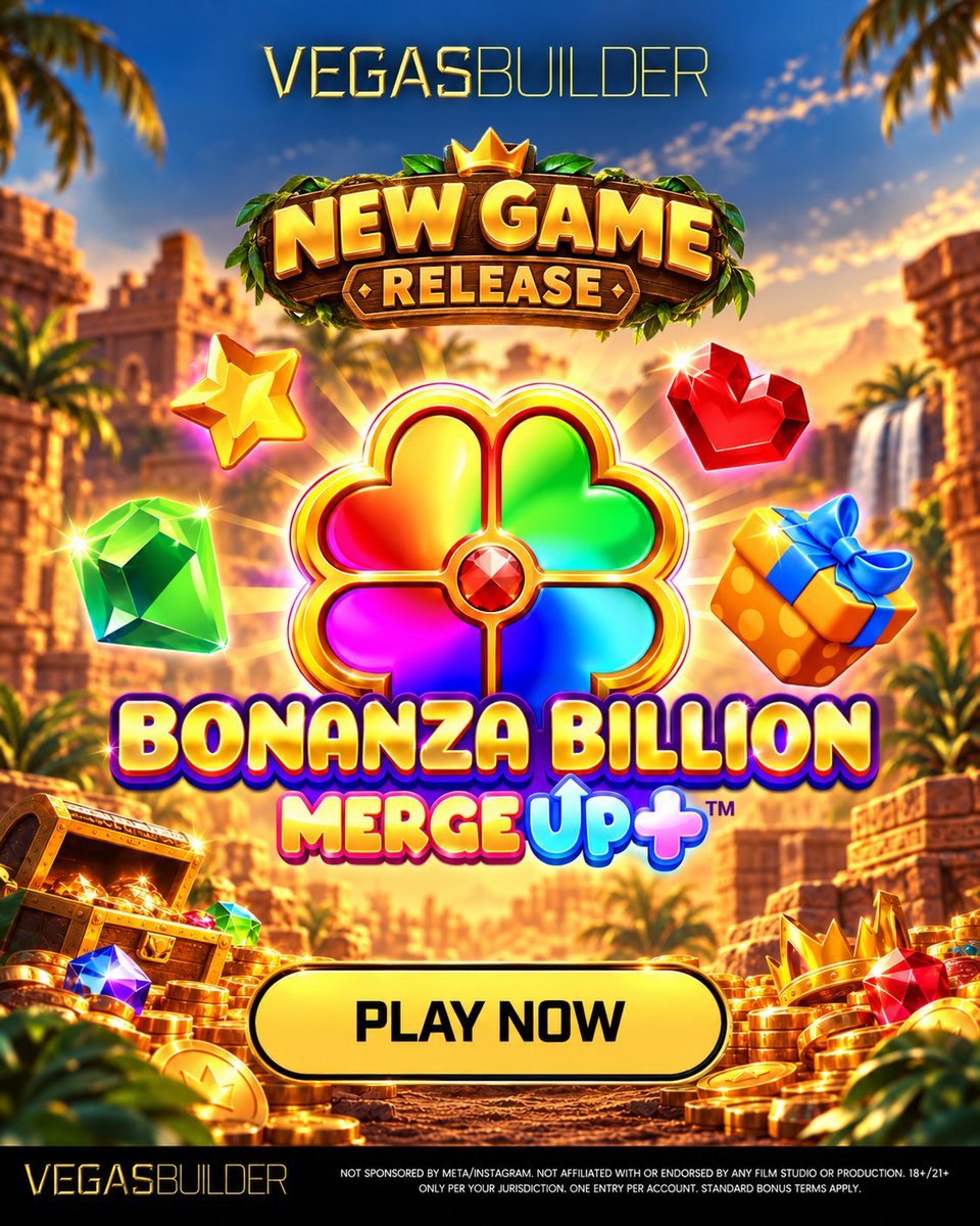 Vegas_Builder's tweet photo. 🍉NEW GAME: Bonanza Billion Merge Up+ 💎

Winning symbols don't just pay — they MERGE into bigger ones. 🔥

Free Spins up to 30 rounds. Multipliers up to x100.

👉 Play → https://t.co/k0kmIigU3u

No purchase necessary. Void where prohibited by law. T&amp;Cs apply. 18+. https://t.co/6FcqcobVj8