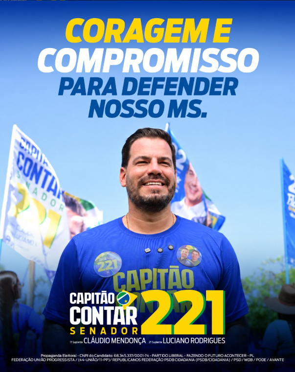 CapitaoContar's tweet photo. DISCIPLINA PARA FAZER. FIRMEZA PARA DECIDIR. CORAGEM PARA DEFENDER NOSSO MATO GROSSO DO SUL EM BRASÍLIA.🇧🇷

No Senado, nossa luta é trabalhar com responsabilidade e diálogo aberto com cada municípios do nosso MS.
Agora é Capitão Contar, 221.

#CapitãoContar221 #MatoGrossodoSul https://t.co/TAIVw3l01y