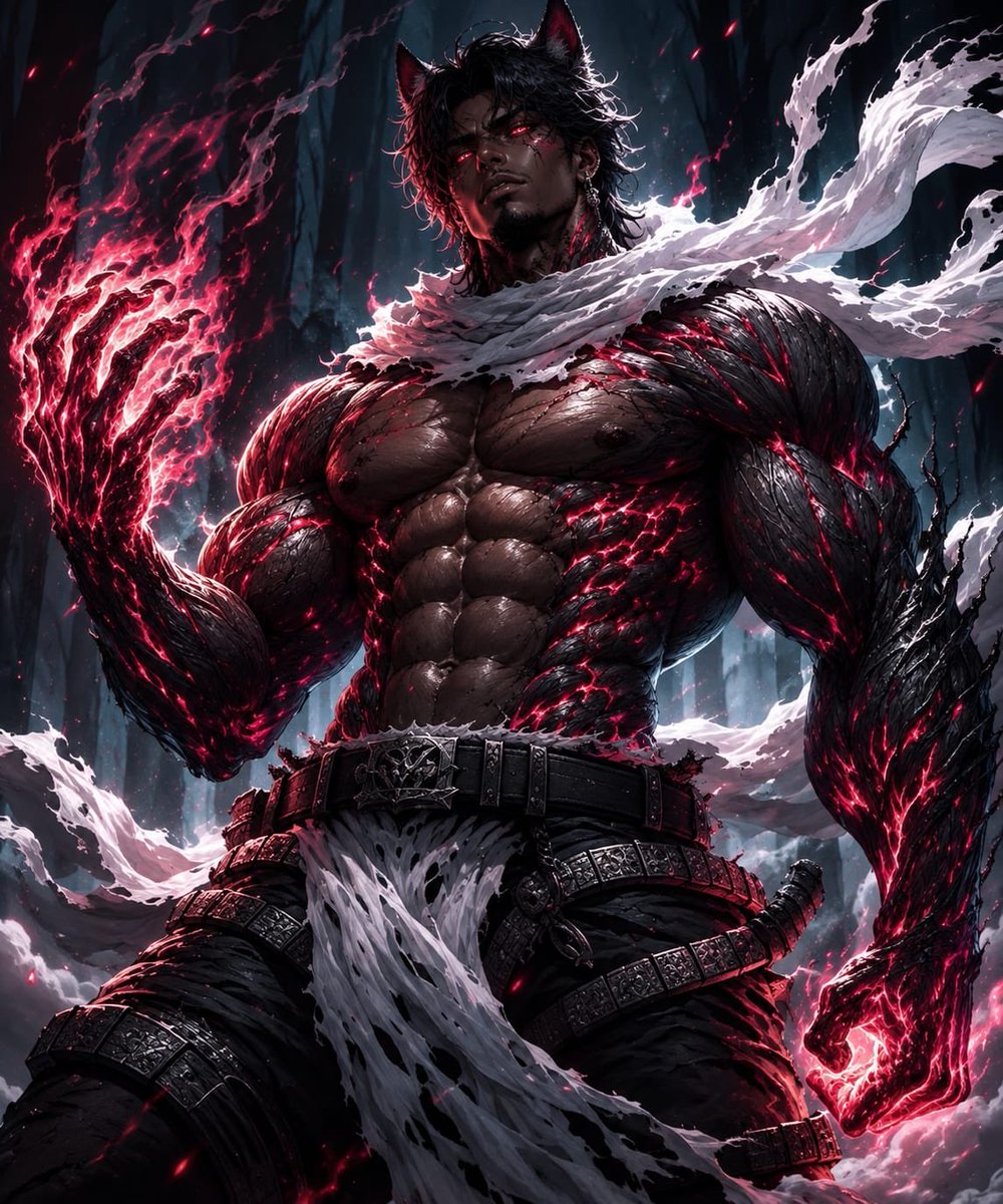 BigKingVenom's tweet photo. “When the beast within awakens, even the darkness trembles. 🩸🐺🔥
Kurokami doesn’t enter the battlefield—he becomes the catastrophe.”

#Kurokami #Oni #Demon #DarkFantasy #AnimeArt #Warrior https://t.co/KOknBb9dba