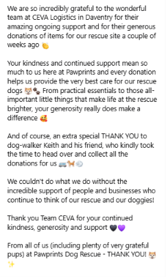 PDRescue's tweet photo. A huge thank you to @cevalogistics #Daventry! https://t.co/KBJrMnCNcs