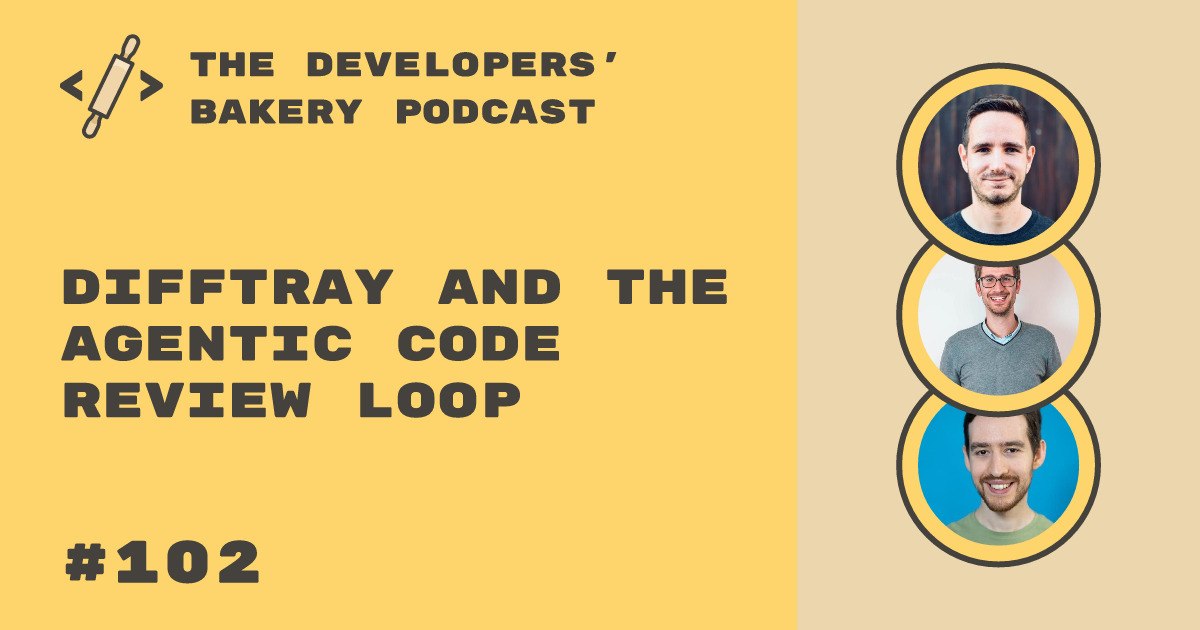 thebakerydev's tweet photo. When AI agents write code faster than you can read it, how do you actually do code review?

In ep 102, Marco Gomiero shares his agentic dev setup. We cover pre-implementation architecture reviews, AI reviewing AI, and his new project "Difftray".

👨‍🍳 https://t.co/zF9CEZkff3 https://t.co/MJ0edyAhXj