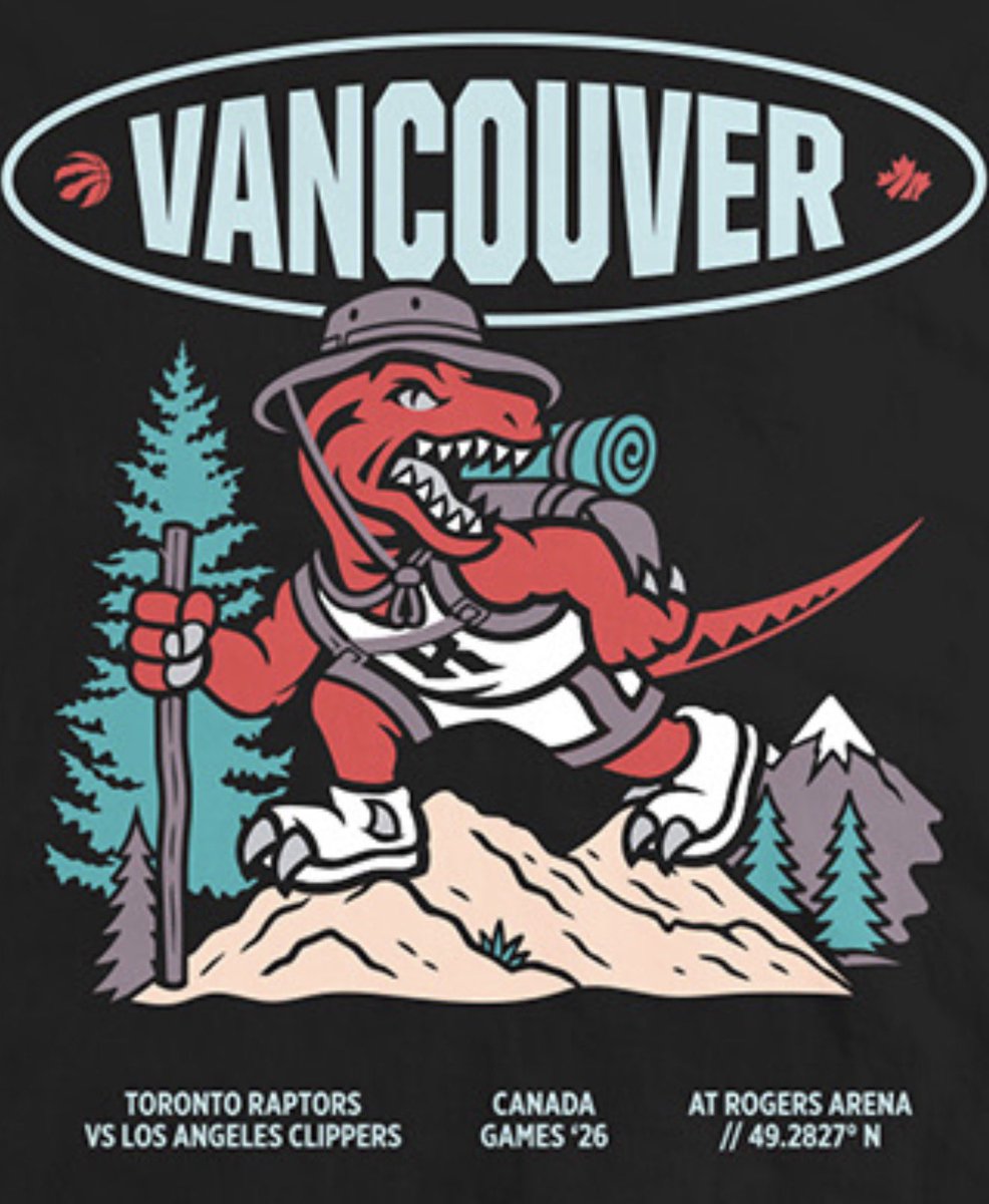 RobTheHockeyGuy's tweet photo. Raptors have unveiled some fun merch for their Vancouver visit 🌲 https://t.co/8G8FnC4wFr