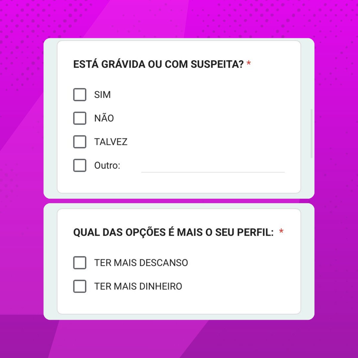 poptime's tweet photo. Jovem denuncia perguntas "inconvenientes" em vaga de emprego que estava concorrendo:

- Está grávida ou com suspeita?
- Prefere ter mais descanso ou mais dinheiro?
- Considerando a pauta política, você se define como esquerda (Lula) ou direita (Bolsonaro)
- Qual sua religião? https://t.co/LkVGxz57P0