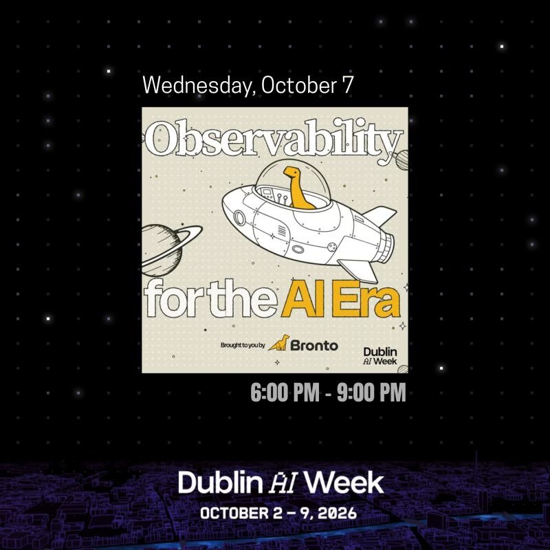 LetsGiveAGo's tweet photo. 3 more events live for Dublin AI Week (Oct 2–9):

• Hardware Night | Lua AI (YC F25)
• AI Observability &amp; Monitoring | Bronto &amp; MongoDB
• Daytona HackSprint | Abundant &amp; Geometric

Apply here: https://t.co/aCAWw89GI0 https://t.co/eHgQ9m0Nsv