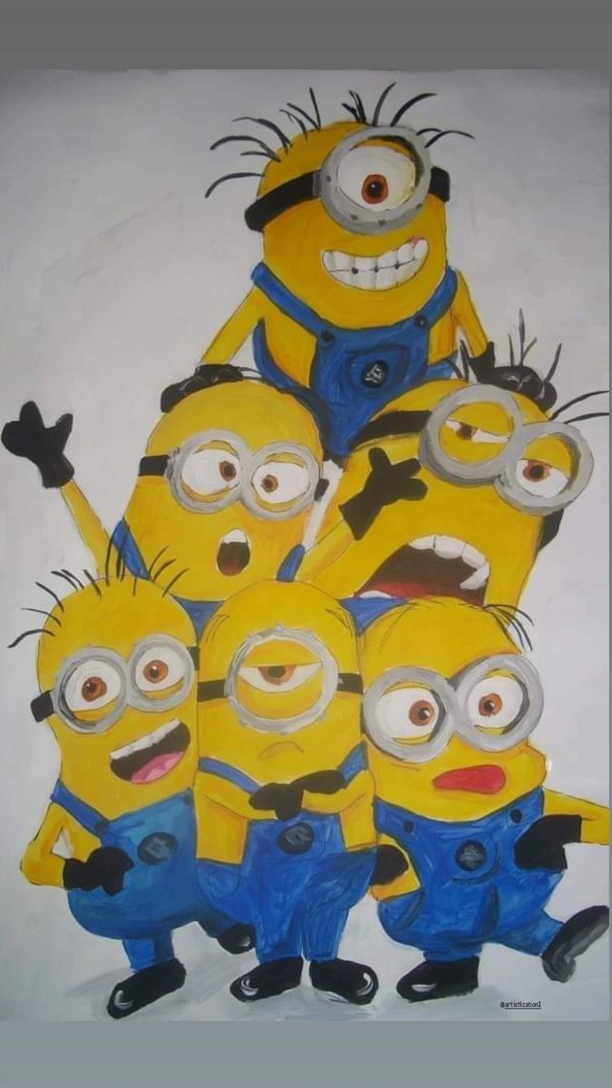 RonaldoByrd's tweet photo. Minions: "C'est banana!" (It's banana!)....(Painting by the Artist, "Ronaldo").... #minions #fanart #painting #prolificartist #artistontherise https://t.co/RESXmctlMf