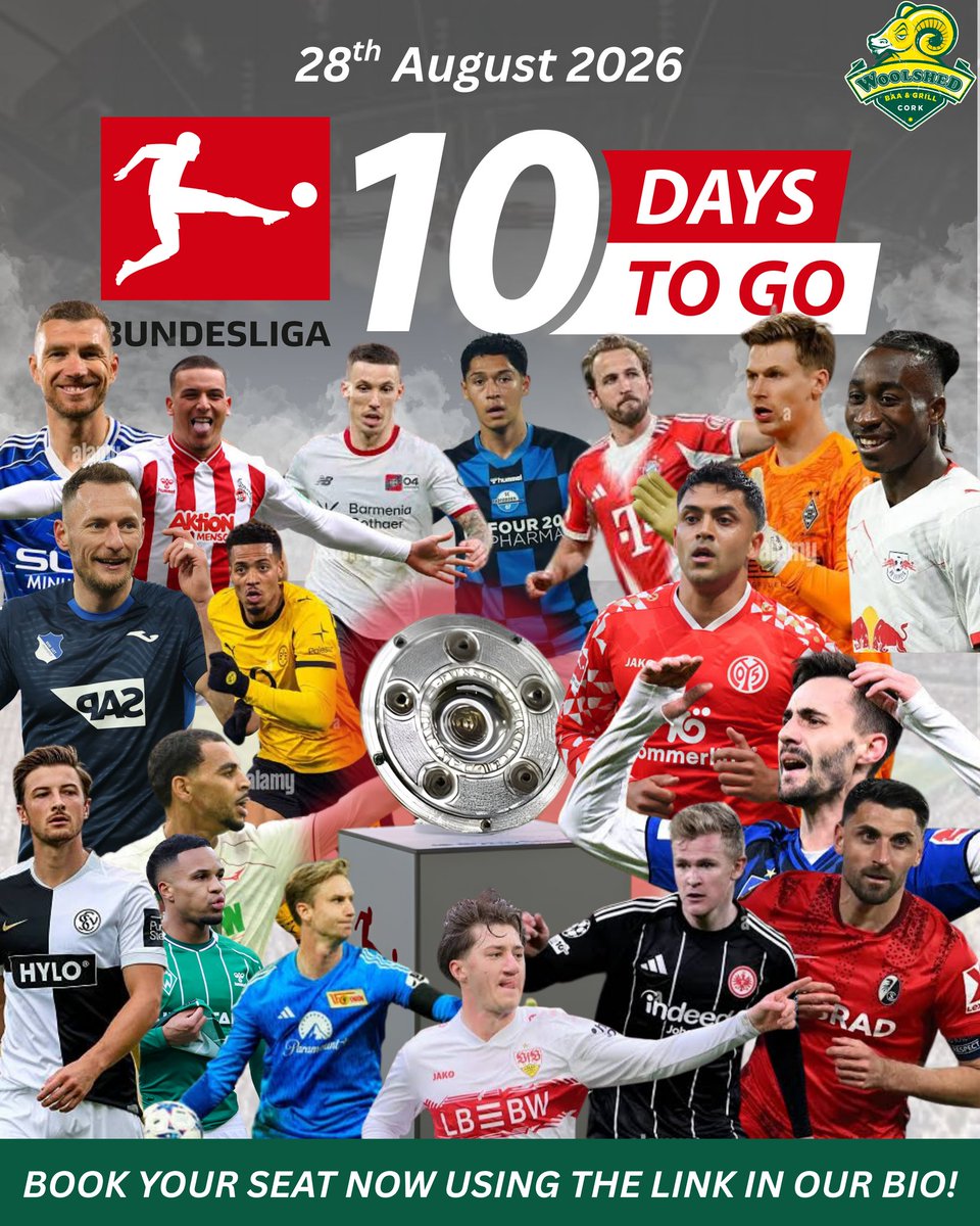donnaricha75171's tweet photo. 10 DAYS TO GO! The Bundesliga returns in just 10 days. Get ready for another season of fast-paced football at The Woolshed. Our Sports Beer Food promo is coming soon for the ultimate matchday experience. Who’s ready? https://t.co/vuUXuwHjIv