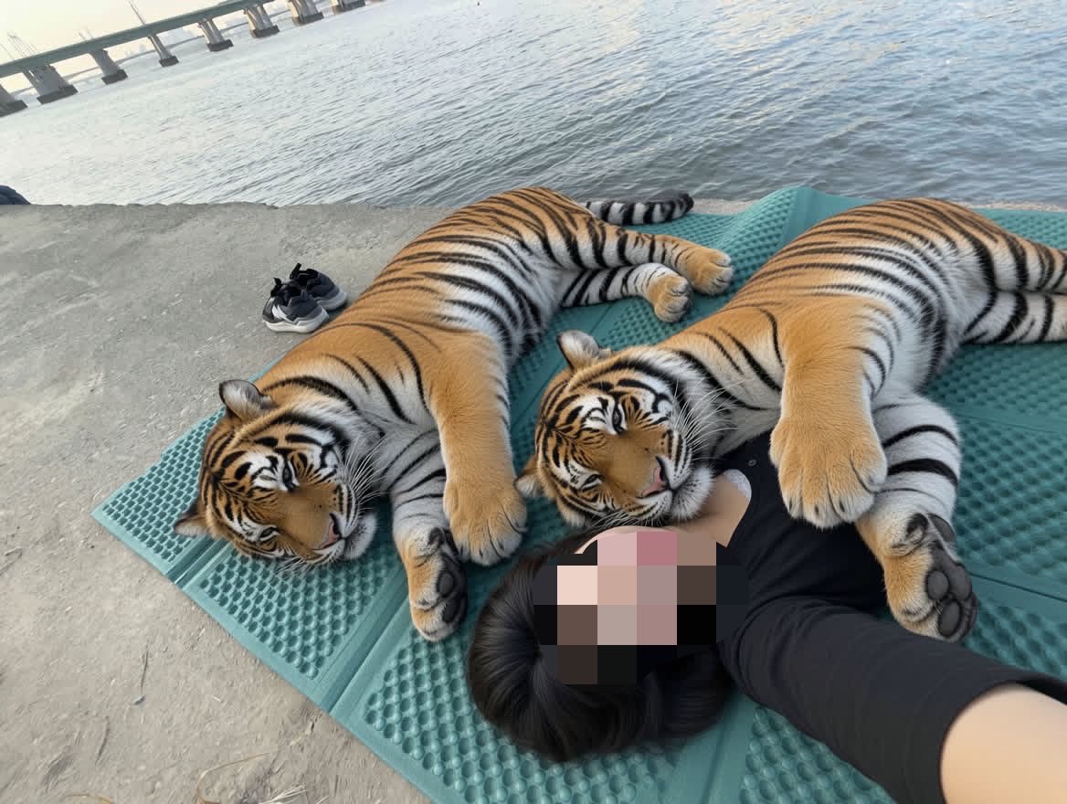 dlftkdrx's tweet photo. 친구랑한강갓을때 찍은사진 그록한테 호랑이로바꿔달라고햇는데 첨에👈이지랄로나옴 아존나웃김 오른쪽이 성공한버전 https://t.co/vBNjOQC4kd