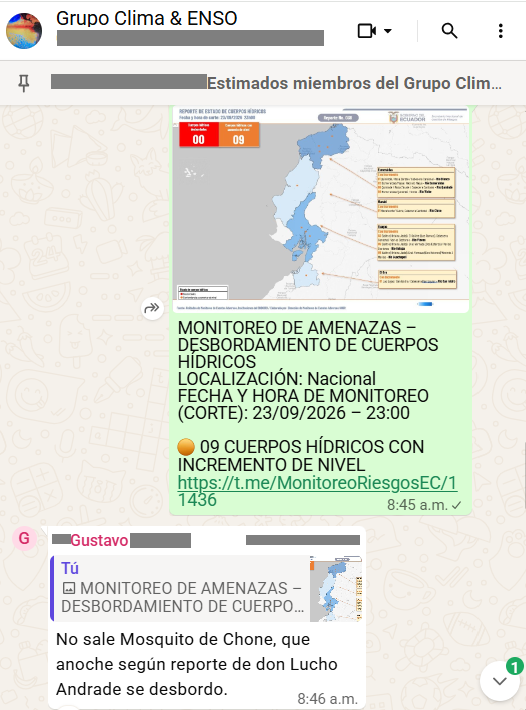 alfredovelazco's tweet photo. Existe un gap rural importante en lo que reporta @riesgos_ec y lo que sucede en sus "puntos ciegos"... menos aún hablar de alertas tempranas cuando son extemporáneas e incompletas #ElNiño #Ecuador cc @UNDRR_Americas
#EW4All #EarlyWarningsForAll #InclusiveMHEWS https://t.co/ylLFaILPln