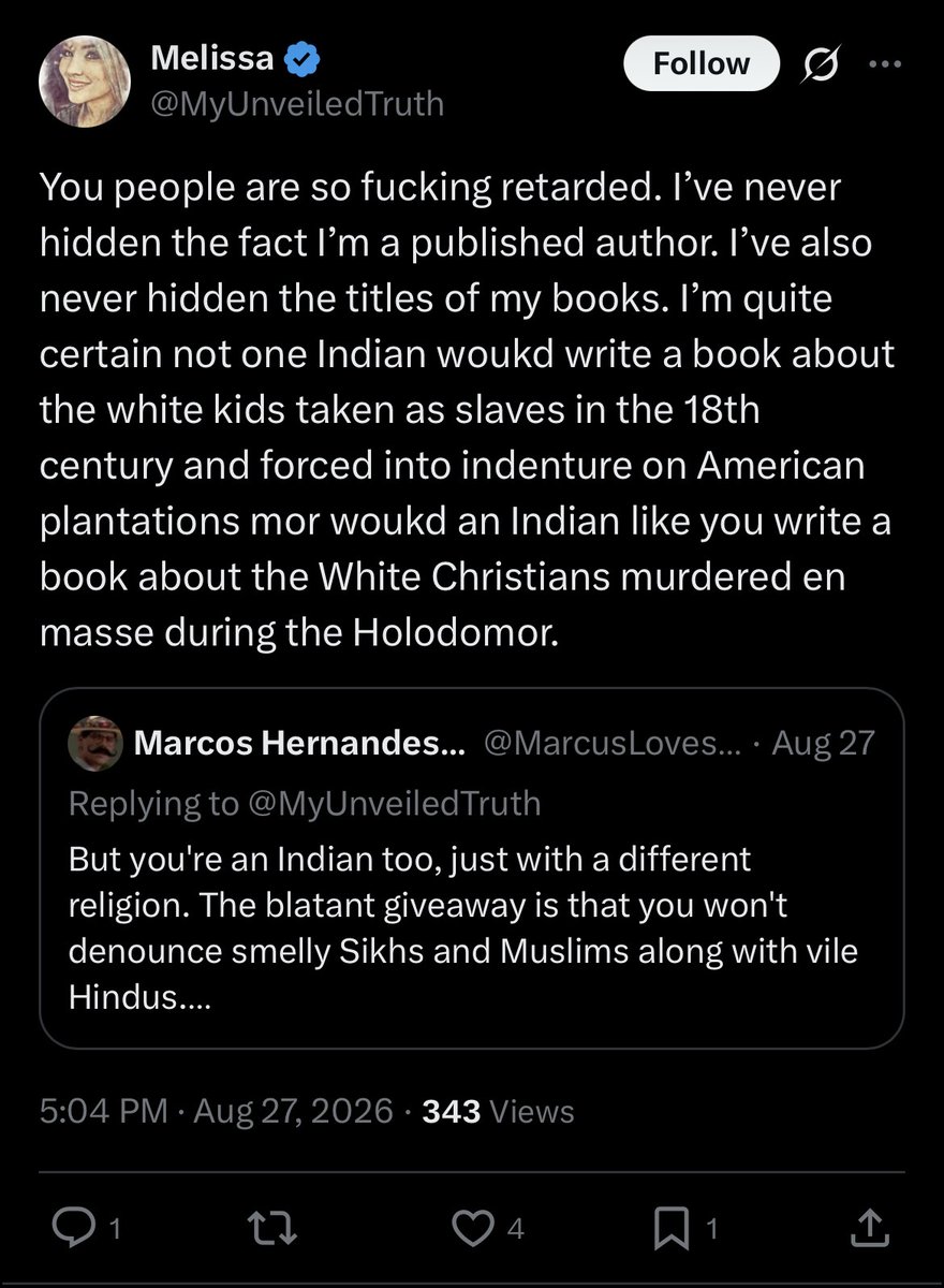 chubbybirbster's tweet photo. This account is very likely run by a Khalistani due to 
1) hyper-focused posting of regional India related posts that exclusively target Hindus, 2) there's a "Melissa Cole" who's written books about the mentioned topics⬇️, but doesn't match her other sm activity https://t.co/pUUW3aQl4R