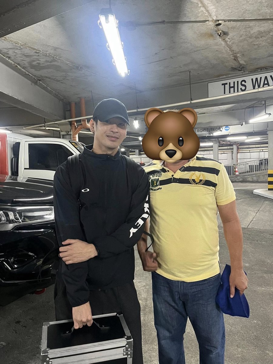 wilbeanica's tweet photo. there was a video before circulating after beayond where wilbert is going to the parking area and a guy approached him to take picture. yes, yung guy na lumapit is my brother-in-law. 
disclaimer, ung car po namen ay nakapark on the same parking area. they are waiting for me there kasi i’m still inside teatrino for the 1:1 photo op with bea. wag nio sila i-bash, juseyo. 🙏🏻

when they informed me na nakita nila si wilbert sa parking and nakapagpapicture sila (my bro-in-law, my sister, my nephew and my niece who also watched the fancon) my initial thought was bakit nila inabala kasi baka pagod na siya. but to let everyone know, my family said he is super nice, agreed and just said magpicture sila inside the parking para di magkagulo. he’s wearing a mask that time and he even took it off for the picture. and he even said thank you to them. 

i think nadagdagan ang Wilbert and Bea fans that night. hehe. also may side comment sila na ang gwapo daw pala sa personal (family i told you already, wait ‘til you see him in person)

posting this after almost 2 weeks just to share how genuine and nice wilbert is. 
also just to remind everyone na we should also be mindful on boundaries and how we should always treat everyone, including the artists we love with respect and kindness. we might always be joking with him, but we should also know the proper time when to do and not to do so.  

so thank you wilbert for being so accommodating even on days it’s least expected from you. whatever the season, i will be here supporting you on whatever means i can. take all the time and space you need. come back when you’re ready. 

but since i’ve booked my flight and hotel already, i guess it’s official, see you in cebu! 🫶🏻