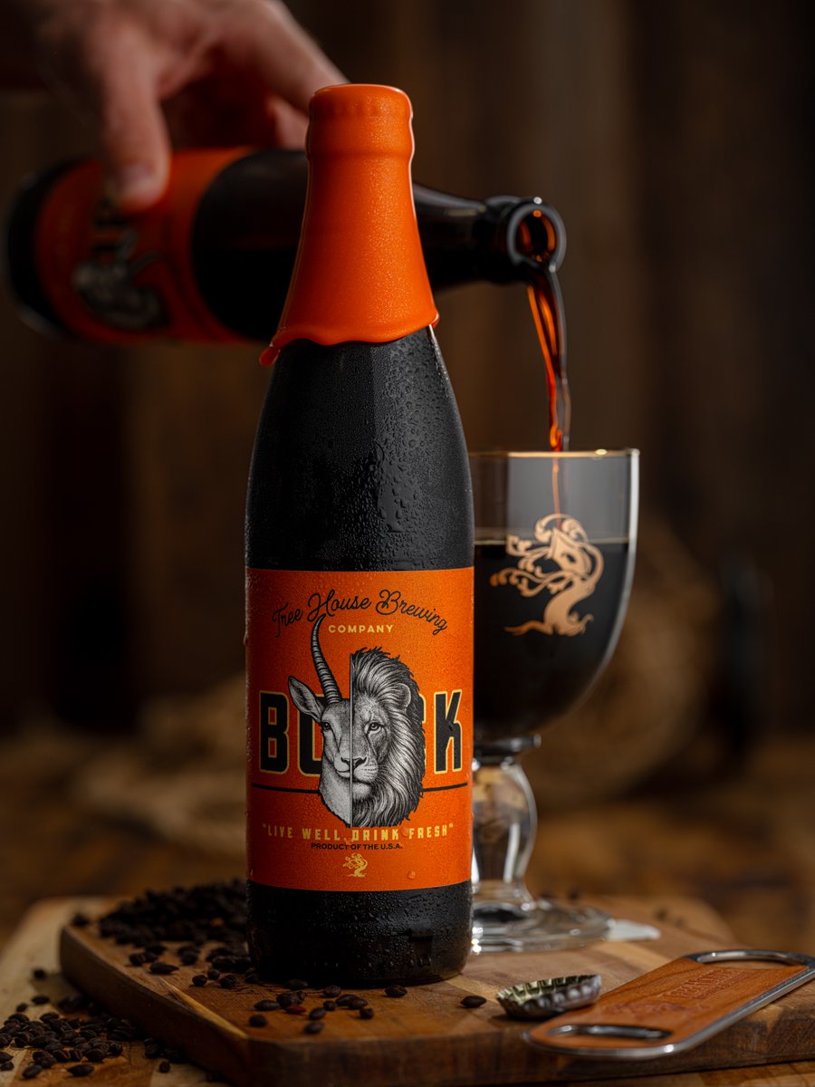 TreeHouseBrewCo's tweet photo. The first week of Fall has us thinking about a certain holiday...

The Feast is our Bourbon Barrel-aged Triple Bock and our most robust entry in our series of strong German beers. It carries aromas of burnt caramel, rich port wine, and dark cherry syrup that hover above the glass. Following behind are notes of molasses, chocolate-covered figs, and bourbon vanilla caramels. This sweet complexity is tempered by oaky spice and char from its time spent in the barrel.

A bottle for today and one stowed away 🦃🍂
