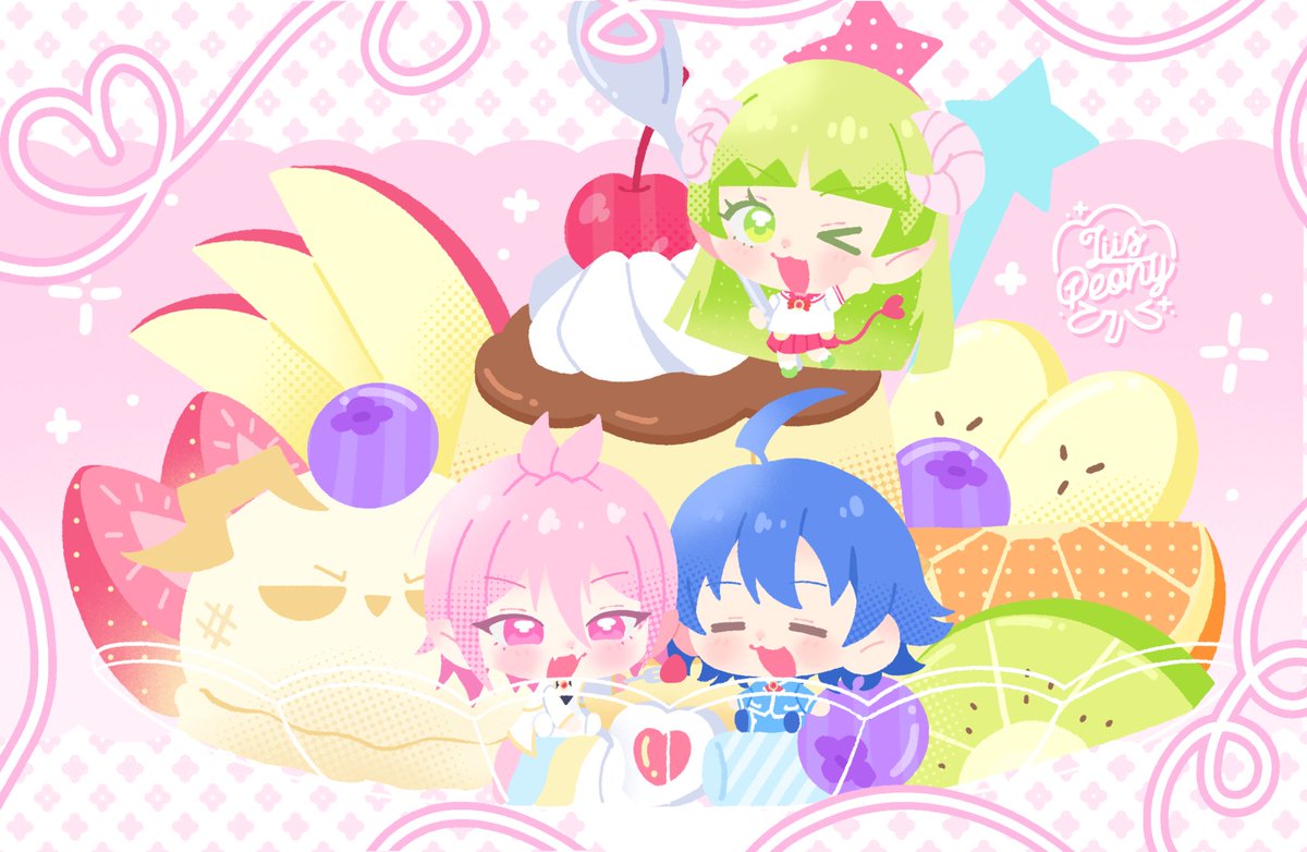lus_peonie's tweet photo. strawberry - blueberry - matcha 🍓🫐🌱 #魔入間 #mairuma https://t.co/GOJY3Wt443