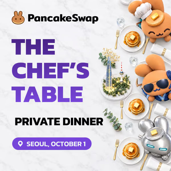 NewPaguinfo's tweet photo. KBW 공식 스폰서인 Pancakeswap 으로부터 KBW 표를 2장 더 지원 받았습니다.

미션에 참여해 주신 분들 중 추첨을 통해 5 7명에게 KBW2026 티켓 구매 시 사용할 수 있는 100% 할인 코드를 보내드립니다.

✅ 참여 미션

1. PancakeSwap 트위터(@PancakeSwap)  팔로우
2. PancakeSwap 한국 커뮤니티  (https://t.co/1kId6juiQG) 입장
3. https://t.co/h7xZHWs1yb 에 대해 좋아요 리트윗 댓글작성
4. 이벤트 폼 (https://t.co/meGDHBIejw) 작성
📩 당첨자분들께는 코드와 함께 안내 사항을 이��일로 보내드릴 예정입니다. (당첨자 발표: 9/26)

PancakeSwap Core Team과 함께하는 Private Dinner Seoul도 진행됩니다 👀

소규모로 진행되는 프라이빗 디너인 만큼 관심 있으신 분들은 아래에서 RSVP 신청해주세요!

🍽 Private Dinner RSVP
 https://t.co/xxEdiTRDFN

추가 미션 👇

아래 PancakeSwap 포스트를 RT 또는 QT 하면 당첨 확률이 올라갑니다!
https://t.co/CKzlIulIOi