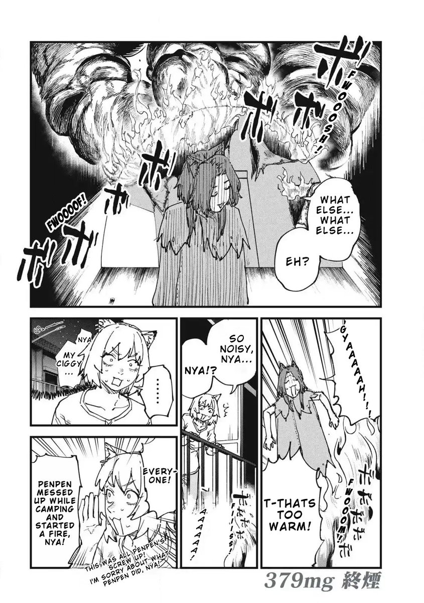 MuhammadTRHasri's tweet photo. Penpen-Neko wished upon a shooting star for a warm tent, and her wish came true way too fast the whole tent burned down from Yani-Neko’s flying cigarette. 🚬🔥⛺🤣

Chainsmoker Cat Chapter 379

#ヤニねこ #yanineko #ChainsmokerCat #ヤクねこ https://t.co/5iB35m1SA6