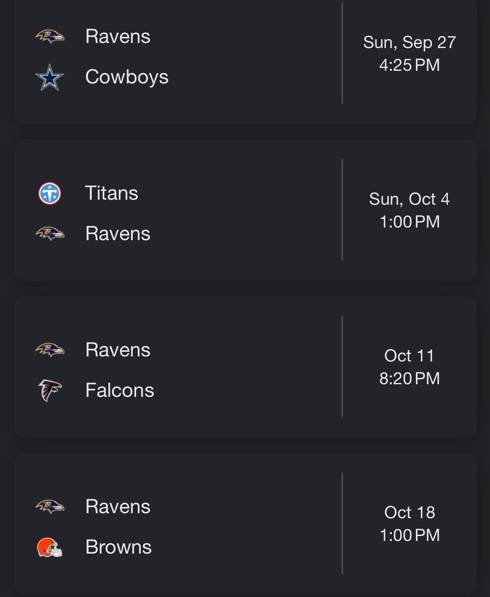 SubZeroGalaxy's tweet photo. My Ravens BETTER go 4-0 in this stretch https://t.co/UGwPifpJ4n