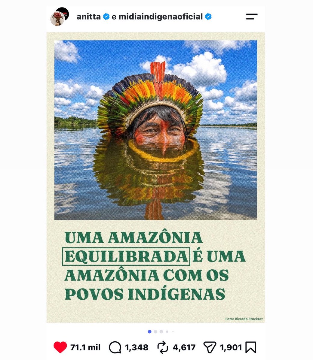 michaaelkz's tweet photo. além de se posicionar politicamente em todas as eleições, ela continua engajada na luta na preservação da amazônia e dos povo indígenas há anos, vcs vão ter que forçar mt que a ANITTA é bolsonarista e defensora da família tradicional https://t.co/2VmYT5JxhA