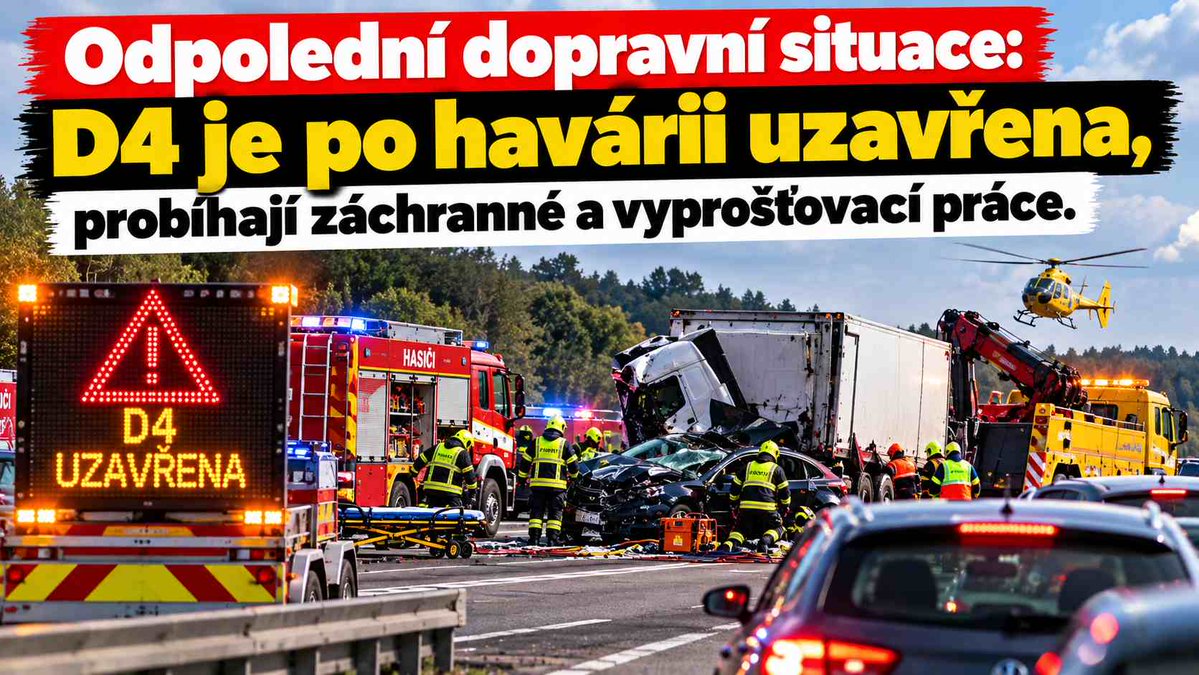 CzHasici's tweet photo. Odpolední dopravní situace: D4 je po havárii uzavřena, probíhají záchranné a vyprošťovací práce https://t.co/LBxXjnCTde
🚗 Odpolední dopravní situace: Uzavřená D4, nehody na D1 a D8 a zásahy složek IZS #Policie #Doprava #Nehody #bezpečnost #IZS #HZS #ZZS #LZS #zásahy #HasičiCZ https://t.co/wiij2ySaVX