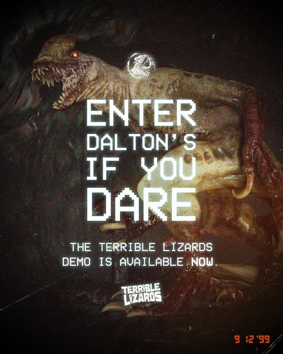 TerribleLzrds's tweet photo. ENTER DALTON’S IF YOU DARE

The demo for Terrible Lizards is now available, giving you an early entrance to this roadside attraction that holds a secret or two. With two parts to the demo, there is plenty to dig into, so…

Download the demo here: 
https://t.co/2tiFY2oFNx https://t.co/PUukPoXooA