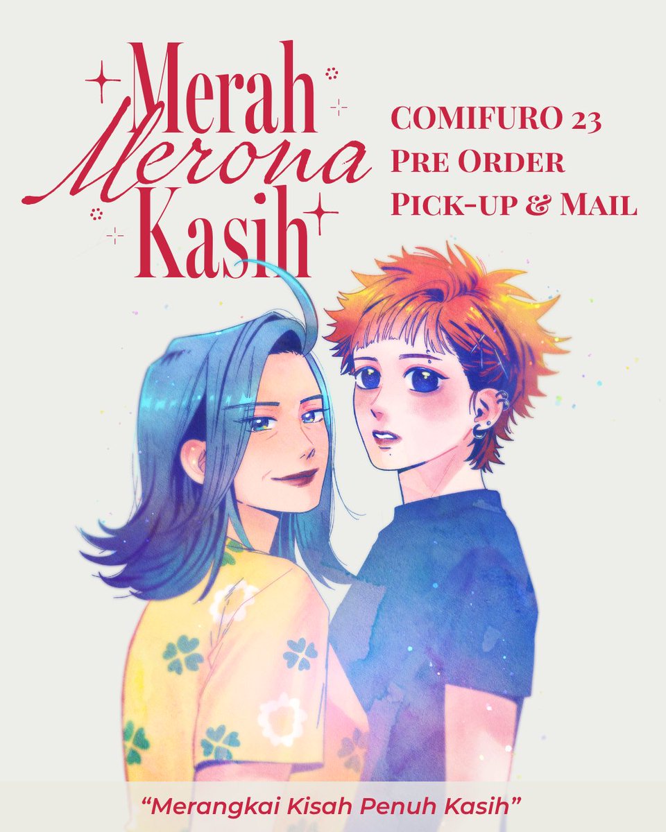 magnolia_ebd's tweet photo. Merah Merona Kasih - Komik Antologi [1/4]
Bhs. Indonesia, 100+ hal, BW, A5
Genre : GL, Romance, Slice of life
Rating : Mature 15+

📅  25 Sep - 5 Okt
📍 RGB Team x Nagidonburi [B02-03]
PO bisa Pick Up di CF23 atau Mail Order
Pesan Sekarang, link di gambar terakhir https://t.co/uuPmfU1kka