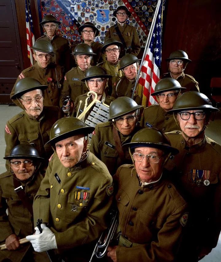 EchoesofWarYT's tweet photo. American WWI veterans at a reunion, 1978. https://t.co/HgkSd9JGDY