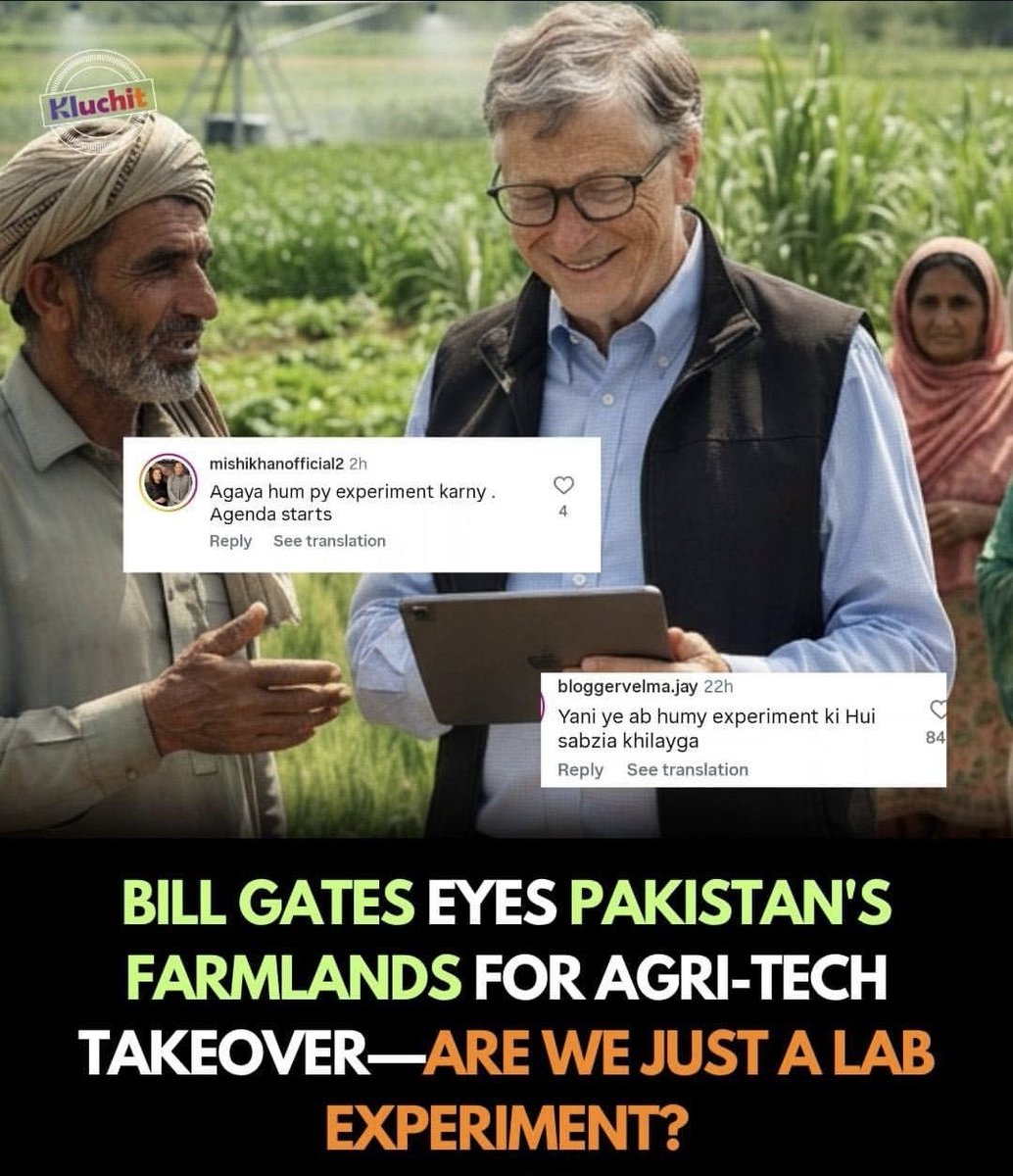 IRKsays's tweet photo. Congratulations for becoming Bill Gate's lab rats Pakistan. https://t.co/OZPwKDAdGF
