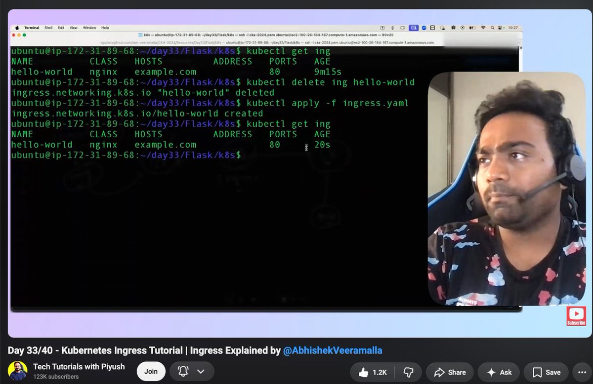 imrandoestech's tweet photo. 🚀 Day 16 of #CKA prep!
Today I covered Kubernetes Ingress and how it routes external traffic to services inside a cluster.
The lecture was taught by @AbhiVeeramalla
Following @techie_piyush ’s CKA course. ☸️
Day 16 ✅
#CKA #Kubernetes #DevOps https://t.co/Em3gqjrc19