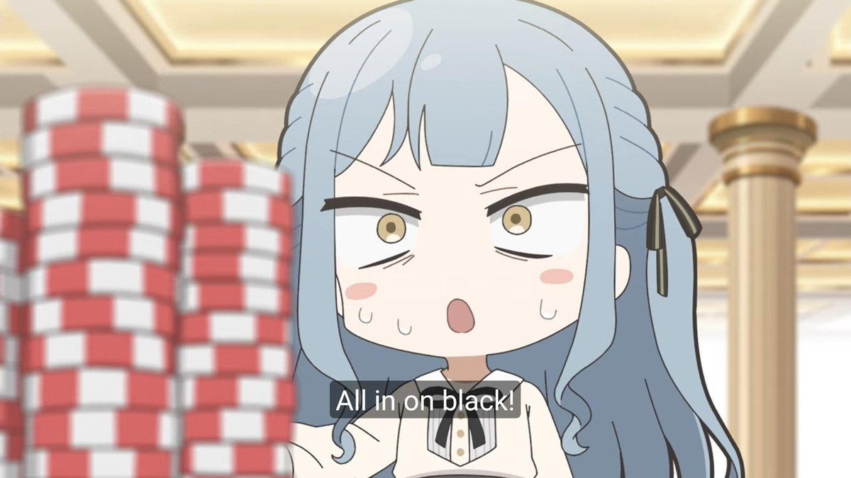 kiryusento123's tweet photo. Out of all characters in bang dream, they choose sakiko to gambling lmao https://t.co/n7joBfY4AA
