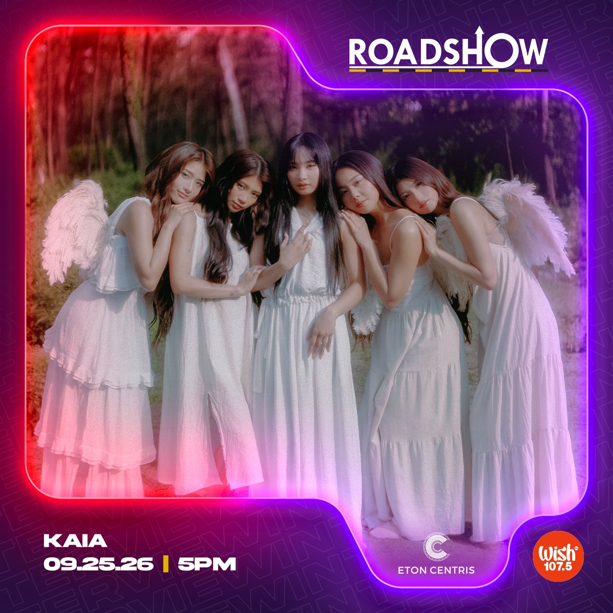 wish1075's tweet photo. Tomorrow's Roadshow will be jam-packed!

Don't miss the live performances of Angela Ken, Mei Mei, Jarren Garcia, Kolette Madelo, DNA, and KAIA. The Wish Bus will be stationed at Eton Centris (Open Grounds). https://t.co/q3LYt7ohRM