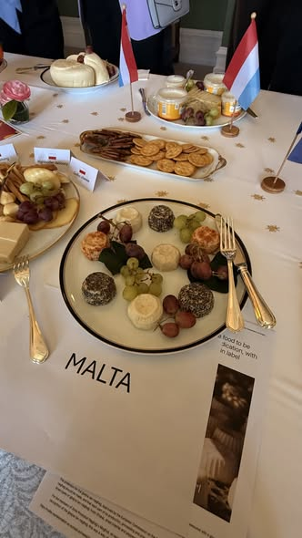 MaltainIreland's tweet photo. In March, the Embassy participated in the launch of the 2026 Francophonie Festival. Ambassadors from various Organisation Internationale de la Francophonie (OIF) countries were present, with Maltese flavours represented at the cocktail reception through ġbejna cheese. https://t.co/HNZizDEVjT