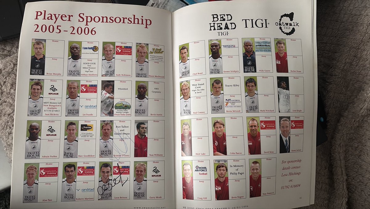 CleddauCasuals's tweet photo. Looking through old programmes and look who I have found 👀
Swansea (3) vs (1) MK Dons 10/01/06
@pennock_tp https://t.co/PT1RIIYikj