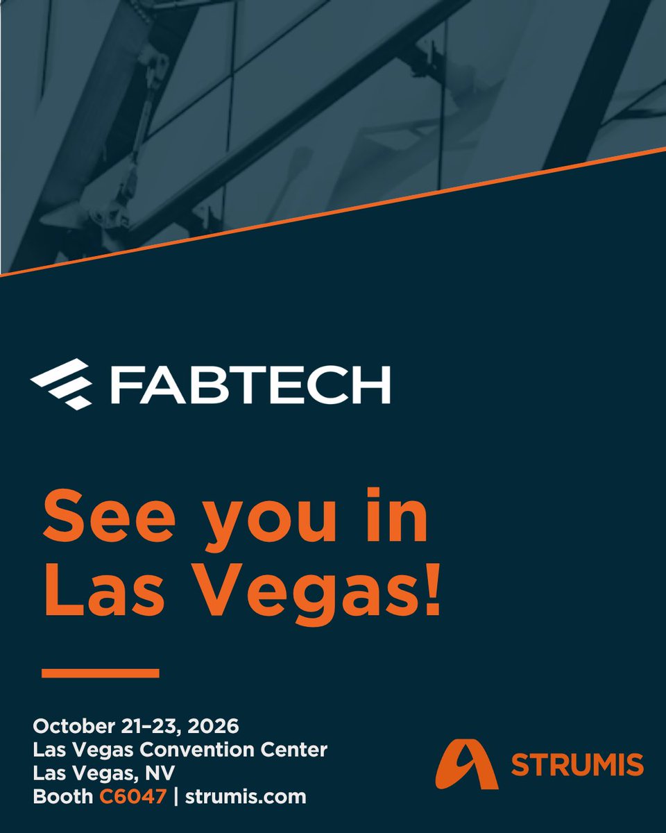 STRUMISGlobal's tweet photo. Less than one month to go until @FabtechExpo! 
We’ll be in Las Vegas, October 21–23, at Booth C6047, showcasing STRUMIS V12.
📍 Las Vegas, NV
📌 Booth C6047
Register: https://t.co/wJ8tNuCTit
#STRUMIS #FABTECH https://t.co/nn7XP4qZcz