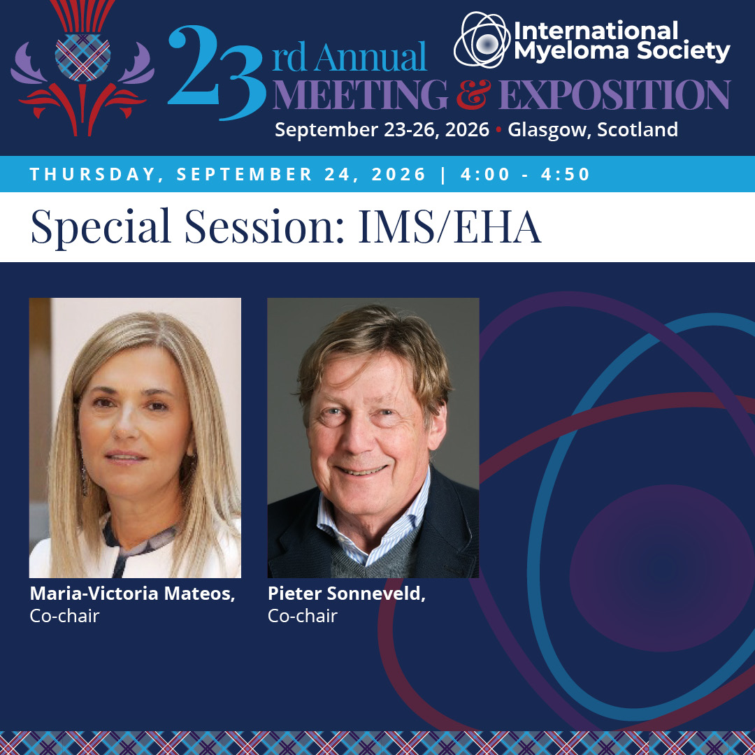 Myeloma Society (@Myeloma_Society) — #IMS26 — conference slide