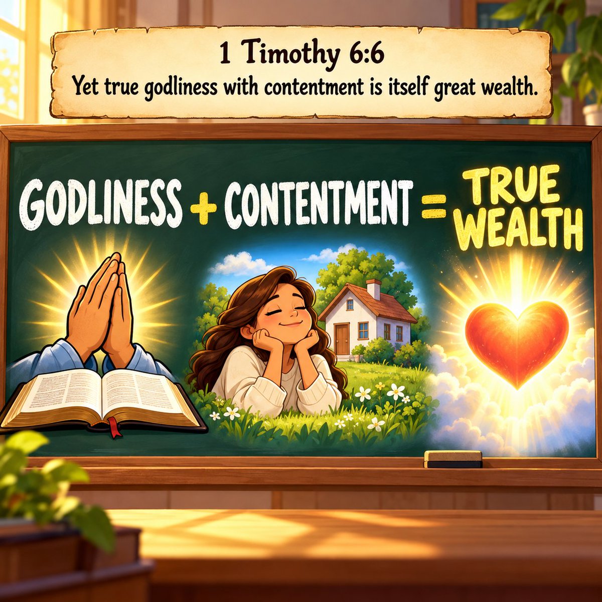jmsb1955's tweet photo. The Christianโs ultimate goal is spiritual, not material. We were not put here to collect things. Greed is Satanโs deception; it keeps us from being satisfied with what #God provides. True wealth is freedom from worldly wantsโa freedom only #Jesus gives. #Godliness #Contentment https://t.co/toB3AhbpTW