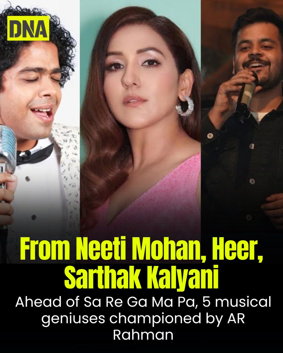 dna's tweet photo. Neeti Mohan is among the judge of Sa Re Ga Ma Pa, who'll be mentoring new talents. But do you know that she's also a protiege of AR Rahman? Read on to know who the other musical geniuses are by AR Rahman.
Read Here: https://t.co/wtsSALDAT2
#ARRahman #NeetiMohan #SaReGaMaPa #dnadigital