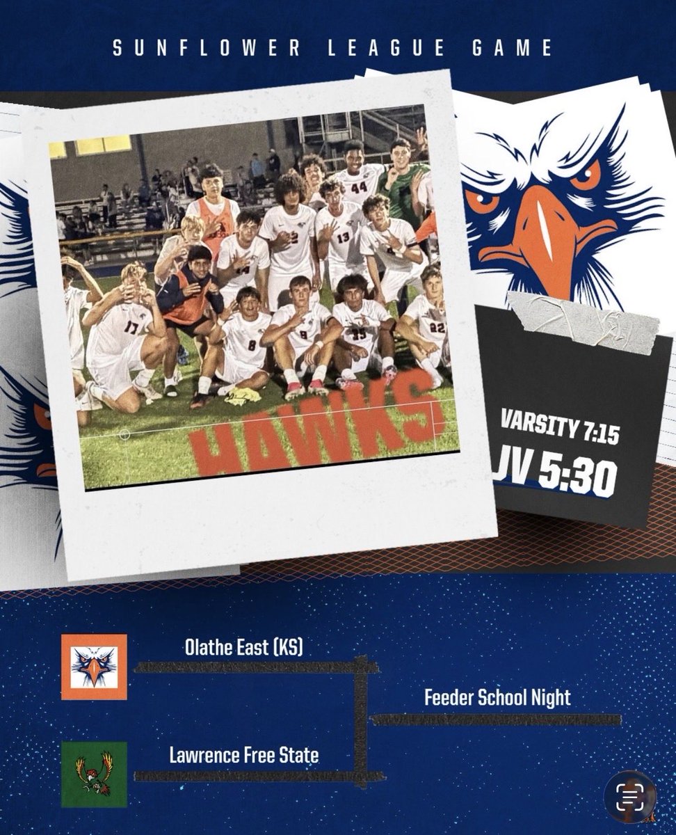 OlatheESoccer's tweet photo. Come out tonight for feeder school night! https://t.co/zpiyX8gzYG