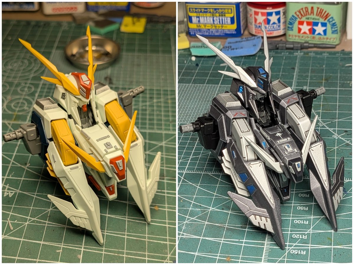 xxxRAJAxxx's tweet photo. HG 1/144 XI GUNDAM (Witch of Circe Ver.) Ξガンダム キルケーの魔女ver 胸部完成したので、比較してみました。我ながらなかなかいい感じです。
#ガンプラ
#キルケーの魔女
#ξガンダム
#xigundam https://t.co/uG4vzdgNVW