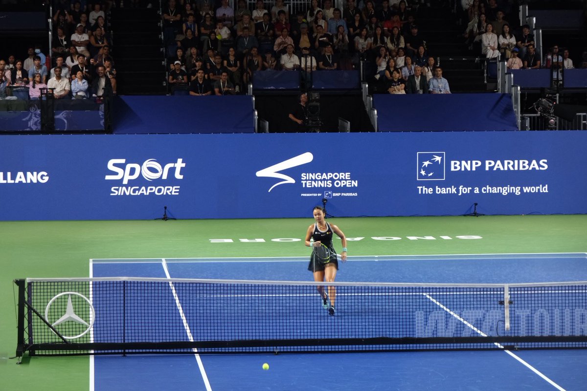 ABSCBNNews's tweet photo. Pinay tennis star Alex Eala exits the Center Court after losing to Russian Tatiana Prozorova in three sets, 6-4, 5-7, 3-6, at the 2026 Singapore Open. (📸: @jeffcanoy) https://t.co/YWcWeU12hY