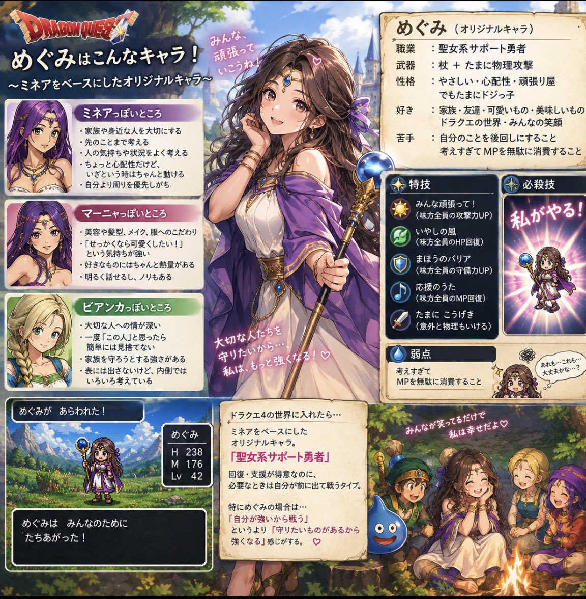 re0728hi's tweet photo. ドラクエのキャラクターに例えるなら……「ミネア」寄りだと思う😂💜

 #ドラクエ4シリーズ
 #ドラクエ
 #診断結果 https://t.co/t39IGir6cj