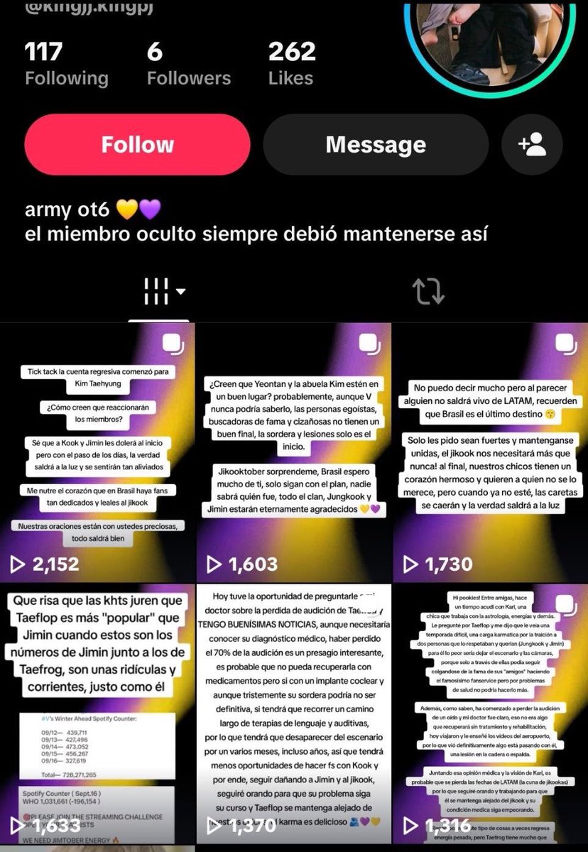 saccrto's tweet photo. 🚨Regarding the account alleged to be run by a "Jikooker" threatening Taehyung,it is a setup account in Mexico not brazil,created six days ago by a "Taekooker," and taekooker followed 
Its purpose is to attack both Jimin and Jungkook and tarnish the reputation of Brazilian ARMY🫤 https://t.co/iwyLa1nIJc