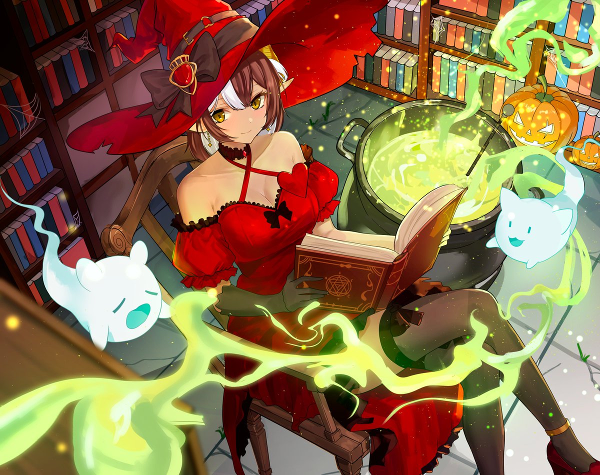 LiaNightbloom's tweet photo. Good Morning! ✩

Kicking off the fall season with this BEAUTIFUL commission from @Ryotastream !Thank you so much for getting Aurelia ready  spoopy season!🎃🍬👻 https://t.co/OJScXm16Y4