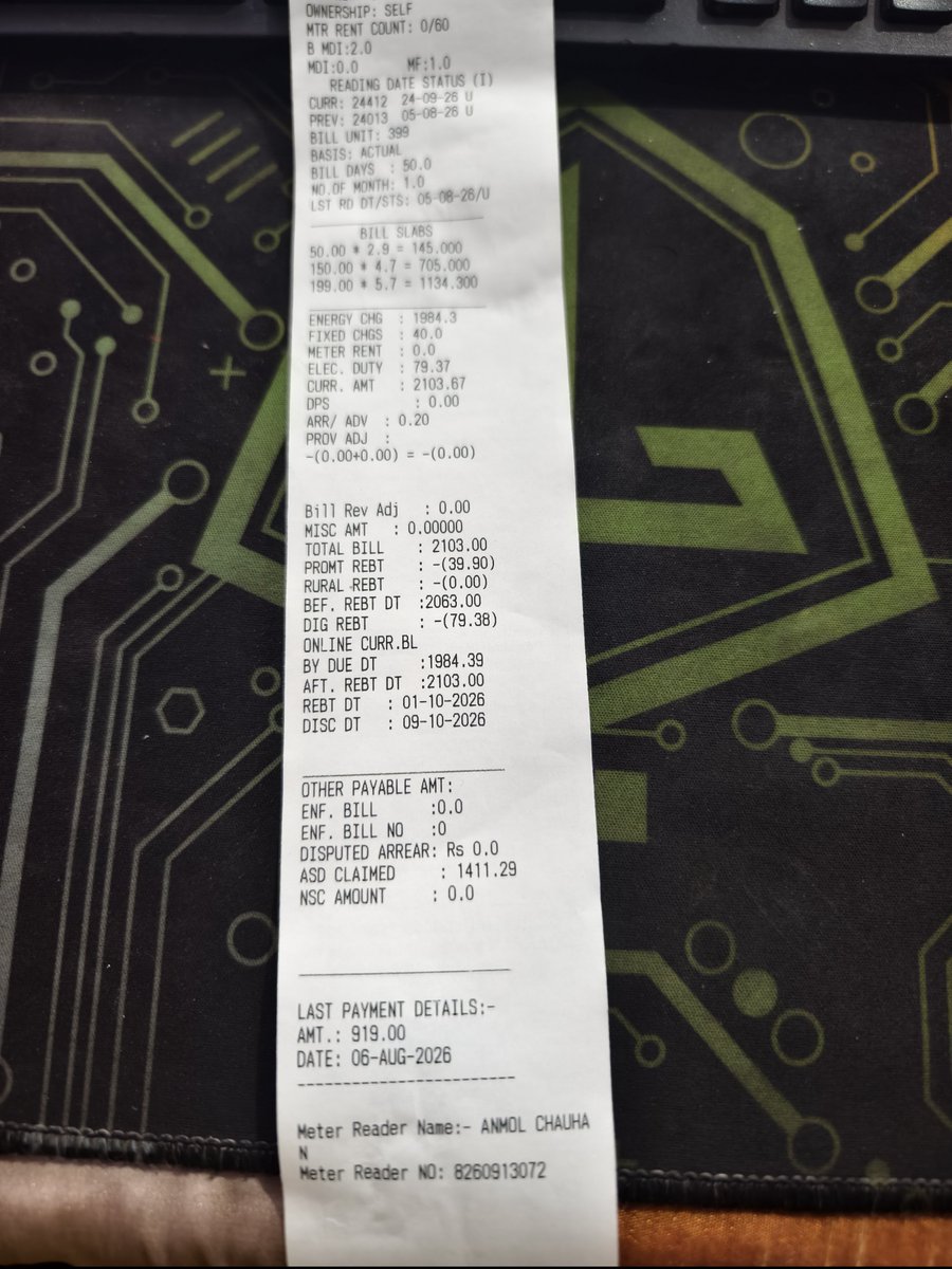 Gaurabh09's tweet photo. Why has the bill been generated after 20 days of the actual billing cycle which is from 5th of every month due to which the majority of the electricity consumption has been added to the highest bill slab why wasn't your employee did their work on time
@TPWesternOdisha https://t.co/1ktmSvn9Gb