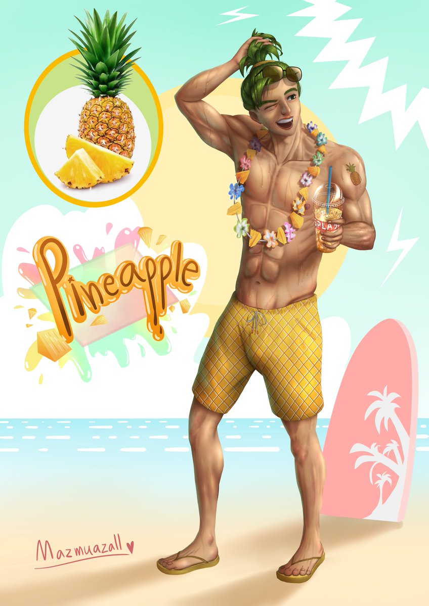 Mazmuazall's tweet photo. Handsome Pineapple 🤣 🍍 🌸 🌊 🏖 

#VgenCommㅤ #oc #digitalart https://t.co/iuNBNx2vqf