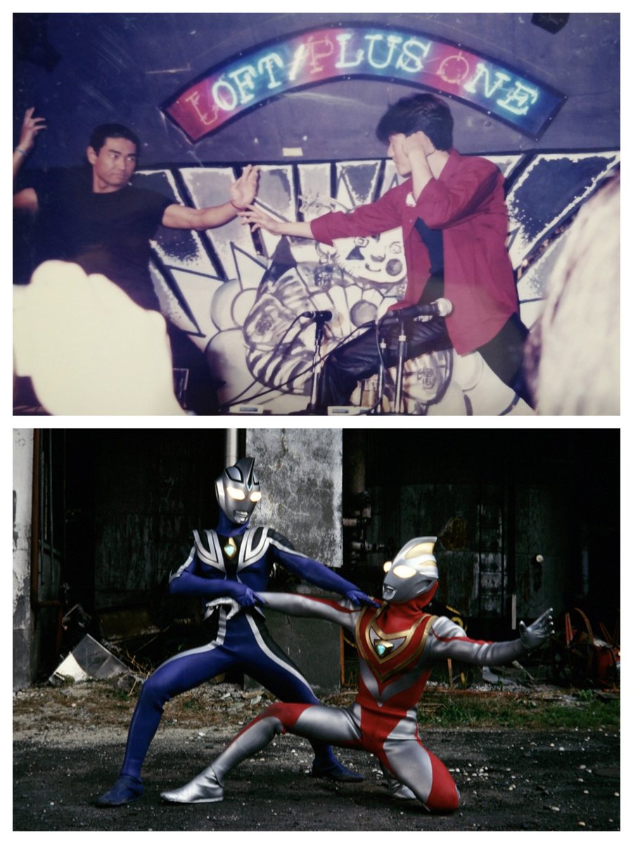 GongZ0822's tweet photo. こちらも、とても貴重な写真の数々です！
ぜひ皆さんに楽しんでいただけたら嬉しいです😊

元気いっぱいだった頃の北岡龍貴さんや、小中和哉監督が映画を撮影されている様子など、なかなか見ることのできない貴重な場面です。

そして何より、これはもしかすると劇外で見ることができる唯一の「アグルVSガイア」の写真かもしれません（笑）

さらに、最終回に登場したティガの石像を、まさに石像の視点から見たような一枚もあります！

#ウルトラマンティガ
#ウルトラマンダイナ
#平成ウルトラマン
#ウルトラシリーズ
#特撮
#特撮写真
#メイキング写真
#���谷プロ 
#小中和哉
#北岡龍貴
#权藤俊辅
#清水一哉