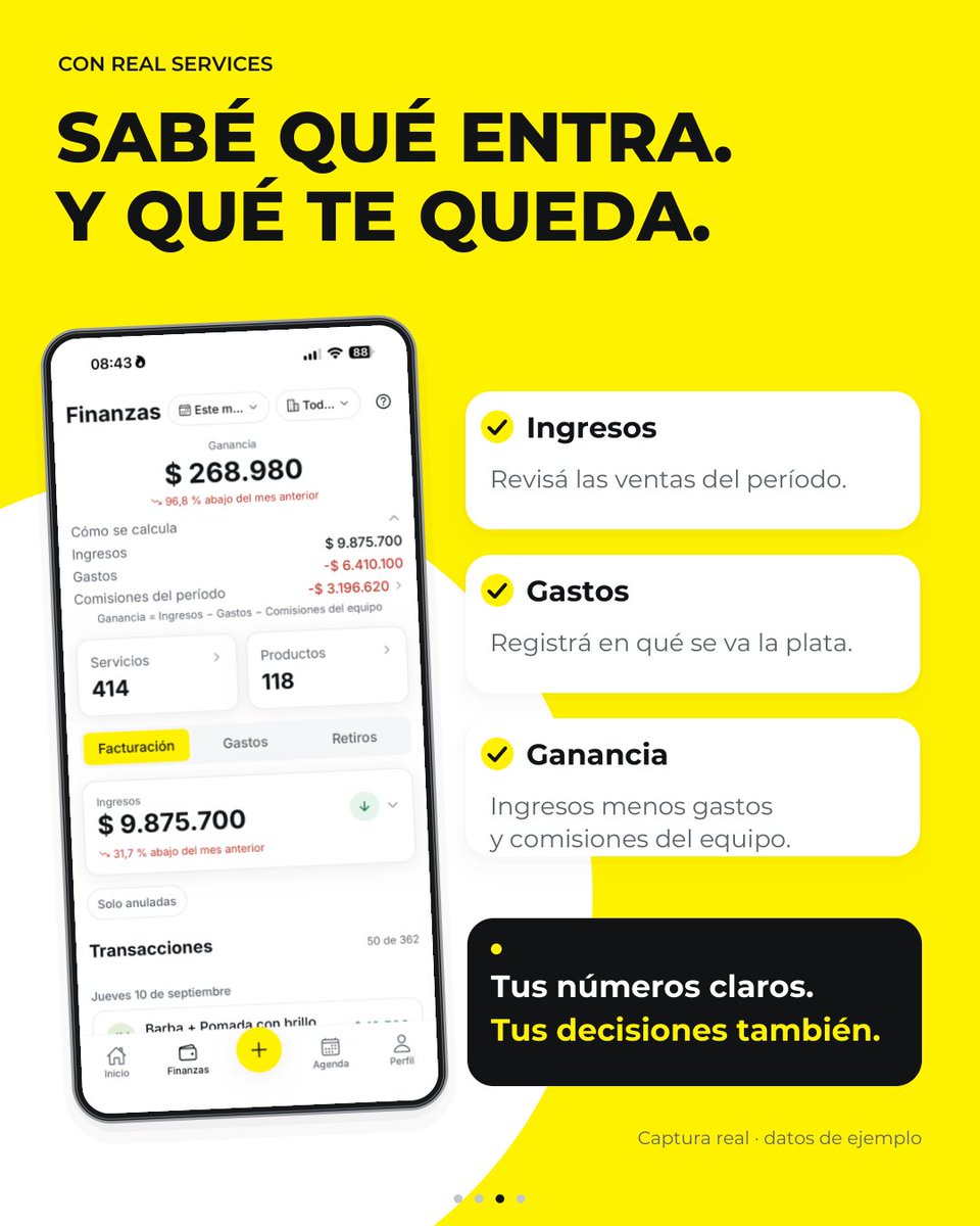 realservicesapp's tweet photo. Registrá tus ingresos y gastos, controlá las comisiones de tu equipo y sabé cuánto te quedó de ganancia. Porque después de trabajar todo el día, merecés esa tranquilidad. 🔧💛
📲 ¡Probala gratis! Disponible en Google Play y App Store.
#RealServices #ServiciosParaElHogar https://t.co/9hfJ1yp7m1
