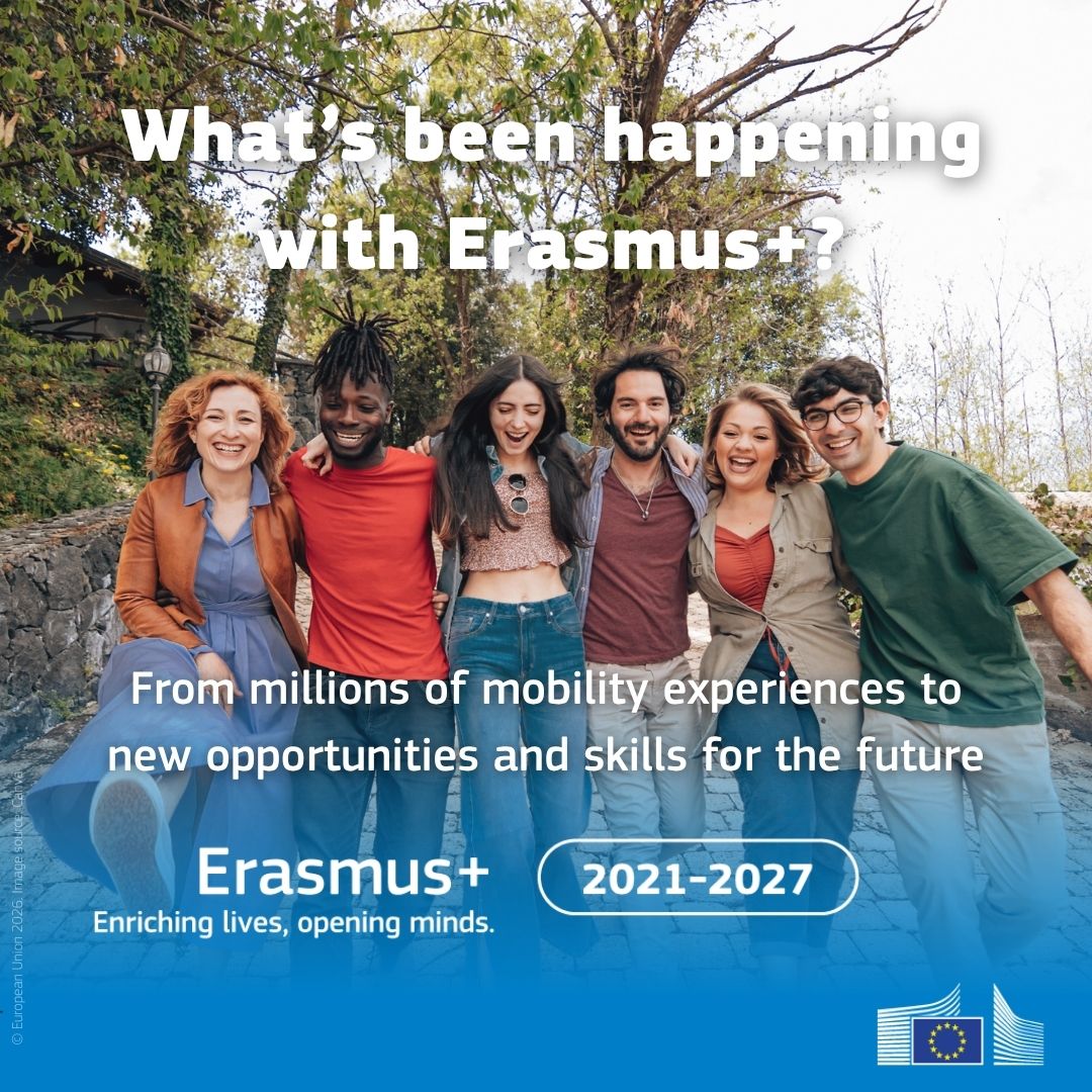 EUErasmusPlus's tweet photo. 🧵🇪🇺 #SOTEU2026 looks at what the EU has delivered over the past year &amp; what’s ahead.

#ErasmusPlus is an important chapter of that story. By contributing to the Union of Skills, it helps people build the skills, knowledge &amp; experiences they need for the future.💙

Highlights👇 https://t.co/oxI6T4zdDC